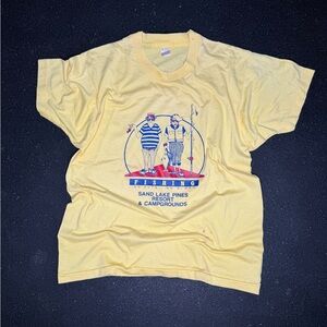 Vintage Screen Stars Yellow and blue 80s Fishing Tee
